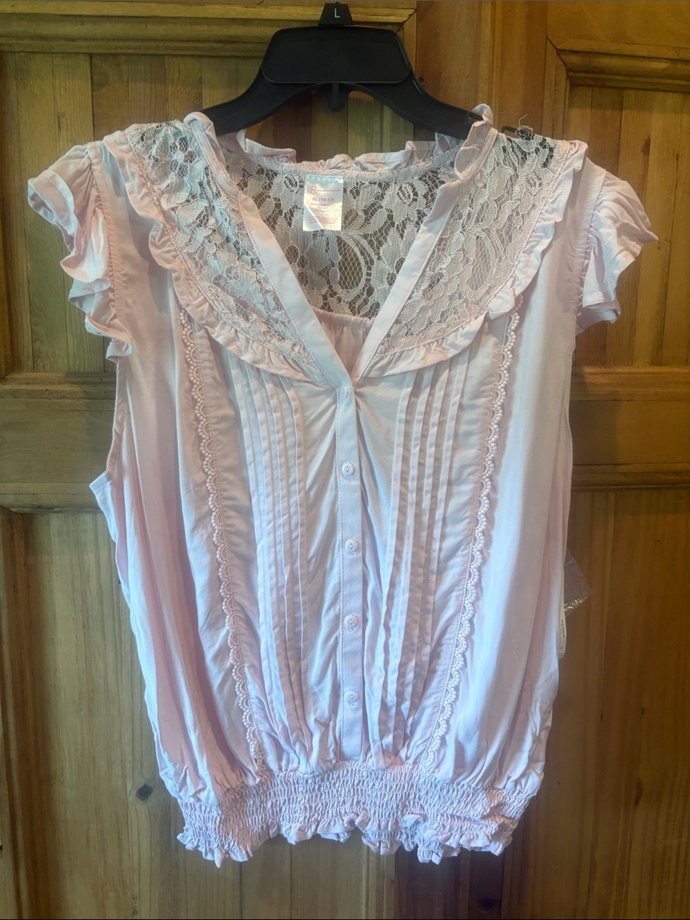 No Boundaries Light Pink Lace Overlay Top